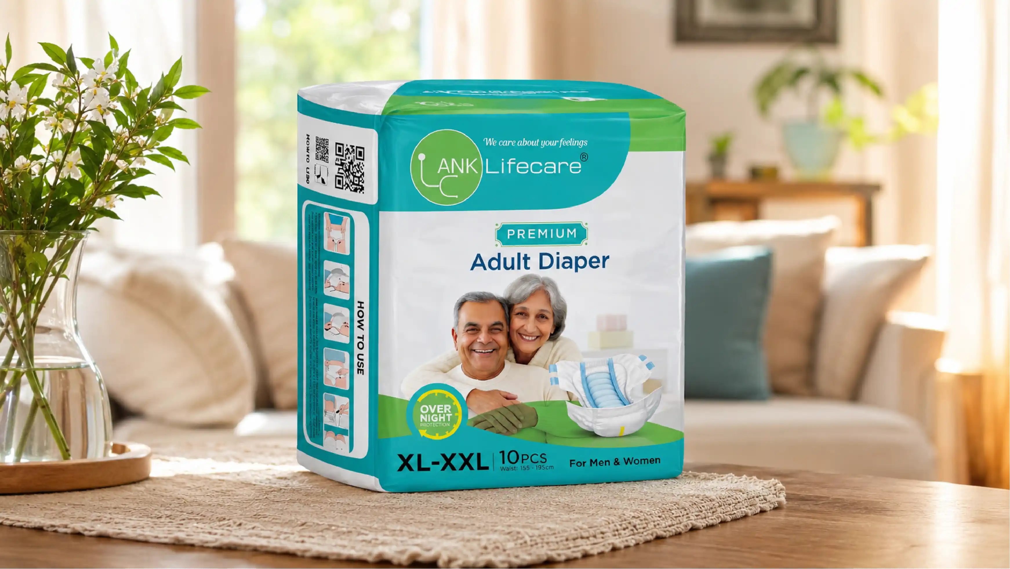 LifeCare adult diaper worn for body protection