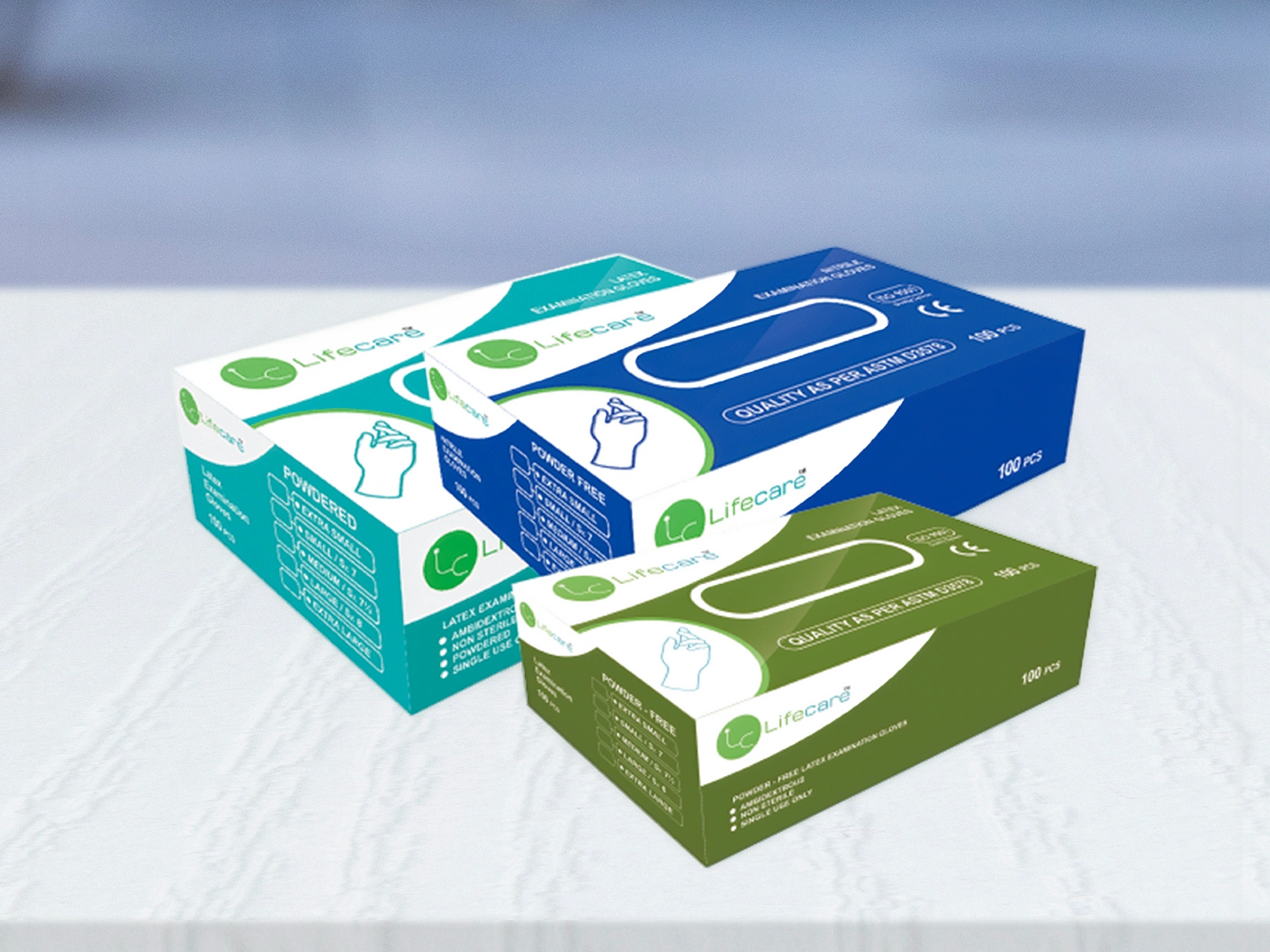LifeCare latex and nitrile examination gloves for medical and daily protection