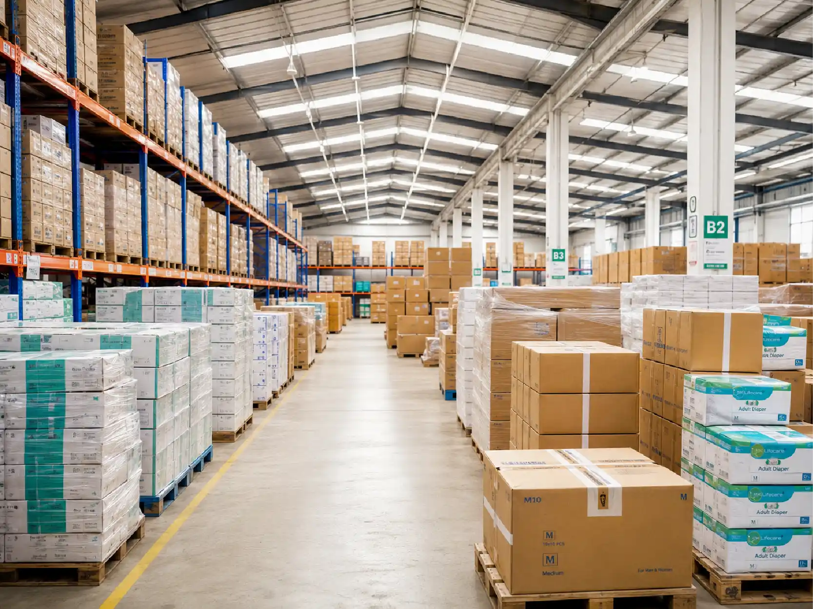 LifeCare bulk cartons being prepared at the Kochi warehouse